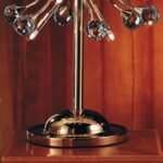Lampa de masa GALAXY, cadru alama solida, 12 lumini crom, placat cu aur de 24K, cristale Swarovski,  50cm G4 12x12V/10W ORION - imagine 3