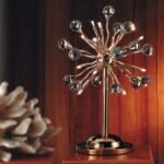 Lampa de masa GALAXY, cadru alama solida, 12 lumini crom, placat cu aur de 24K, cristale Swarovski,  50cm G4 12x12V/10W ORION - imagine 2