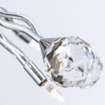 Lampa de masa GALAXY, cadru alama solida, 12 lumini crom, cristale Swarovski,  50cm G4 12x12V/10W ORION - imagine 7