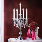 Lampa de masa KATHARINA, 5 lumini alama solida cromata, cristale Swarovski,  83cm E14 5x40W ORION - imagine 5