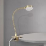Lampa de masa LED MIRA cu Clema Prindere Masa si Brat Flexibil  42cm, LED 3W/250lm/4000K otel finisaj alama antica IP20 ORION - imagine 4