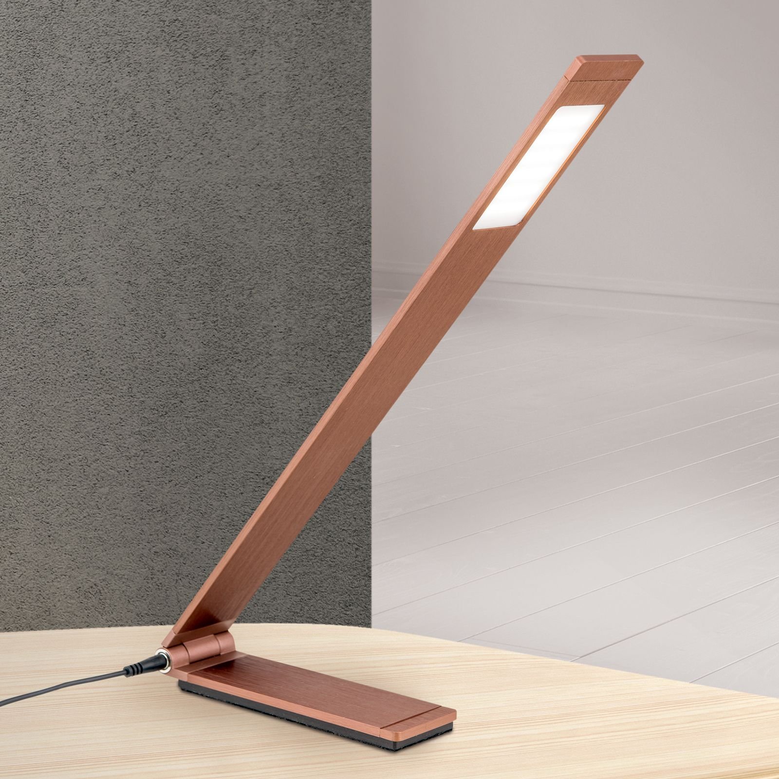 040.1180-02_01_n2 Lampa de masa led FOLD, cadru aluminiu bronz LED5W/360lm/3000 ORION - imagine 1