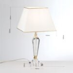 Lampa de masa VERONIQUE, cu Sticlă de cristal K9 si Abajur Crem-Auriu E27, 60W, Inaltime 57cm ORION - imagine 8