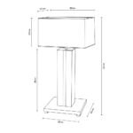 Lampa de masa SONAS, Baza lemn masiv stejar/negru cu banda LED, Abajur nuanta maro-bej din stofa textila, E27, 40W, Inaltime 55cm ORION - imagine 5