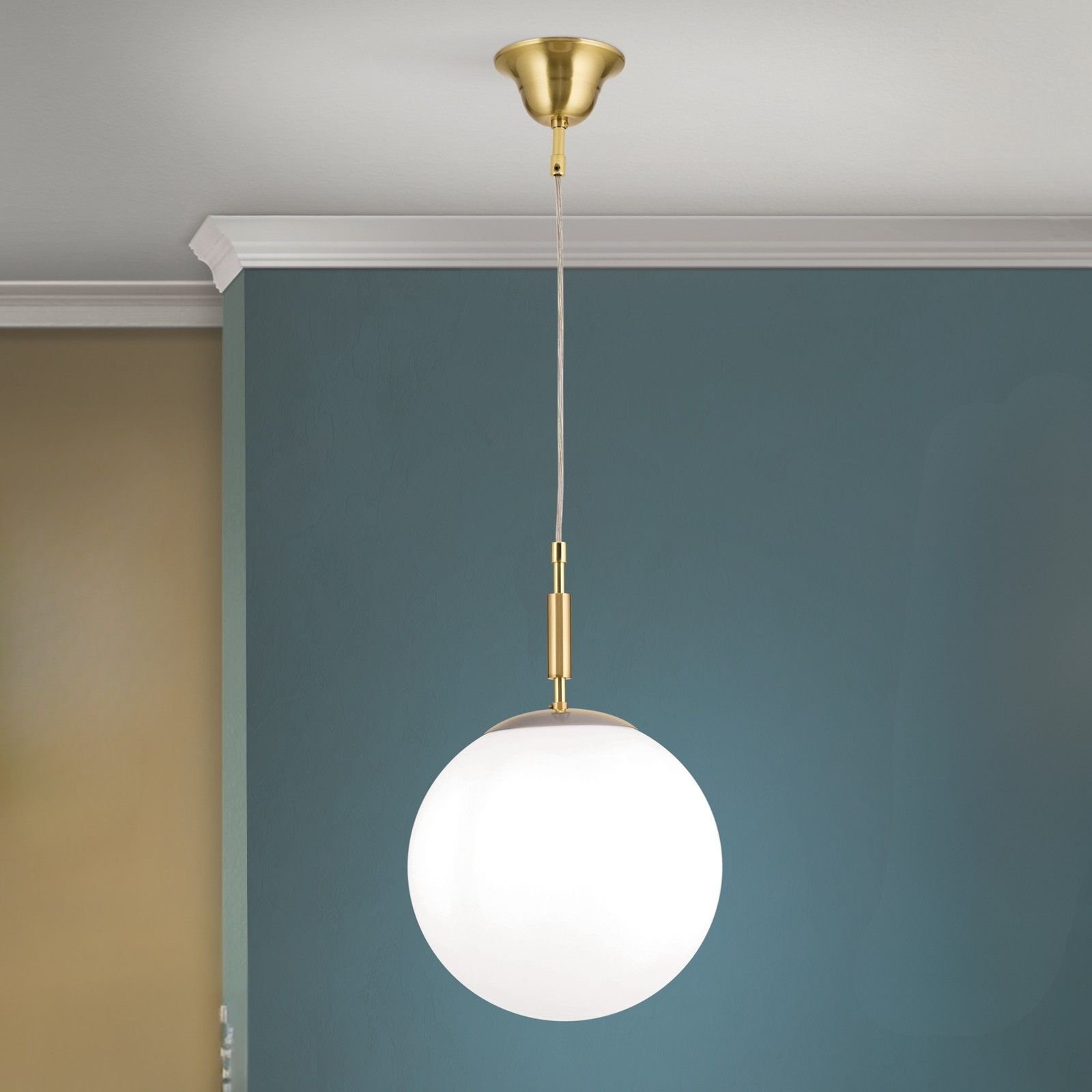 060.1402-01_01_n3 Lampa suspendata ARTDESIGN, E27 alama solida mat, abajur sticla opal 25cm ORION - imagine 1