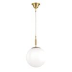 Lampa suspendata ARTDESIGN, E27 alama solida mat, abajur sticla opal 25cm ORION - imagine 5