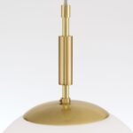 Lampa suspendata ARTDESIGN, E27 alama solida mat, abajur sticla opal 25cm ORION - imagine 7