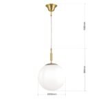 Lampa suspendata ARTDESIGN, E27 alama solida mat, abajur sticla opal 25cm ORION - imagine 8