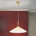 Lampa suspendata ARTDESIGN, 1 flacara E27 alama solida mat, cu abajur sticla color sampanie, 40cm ORION