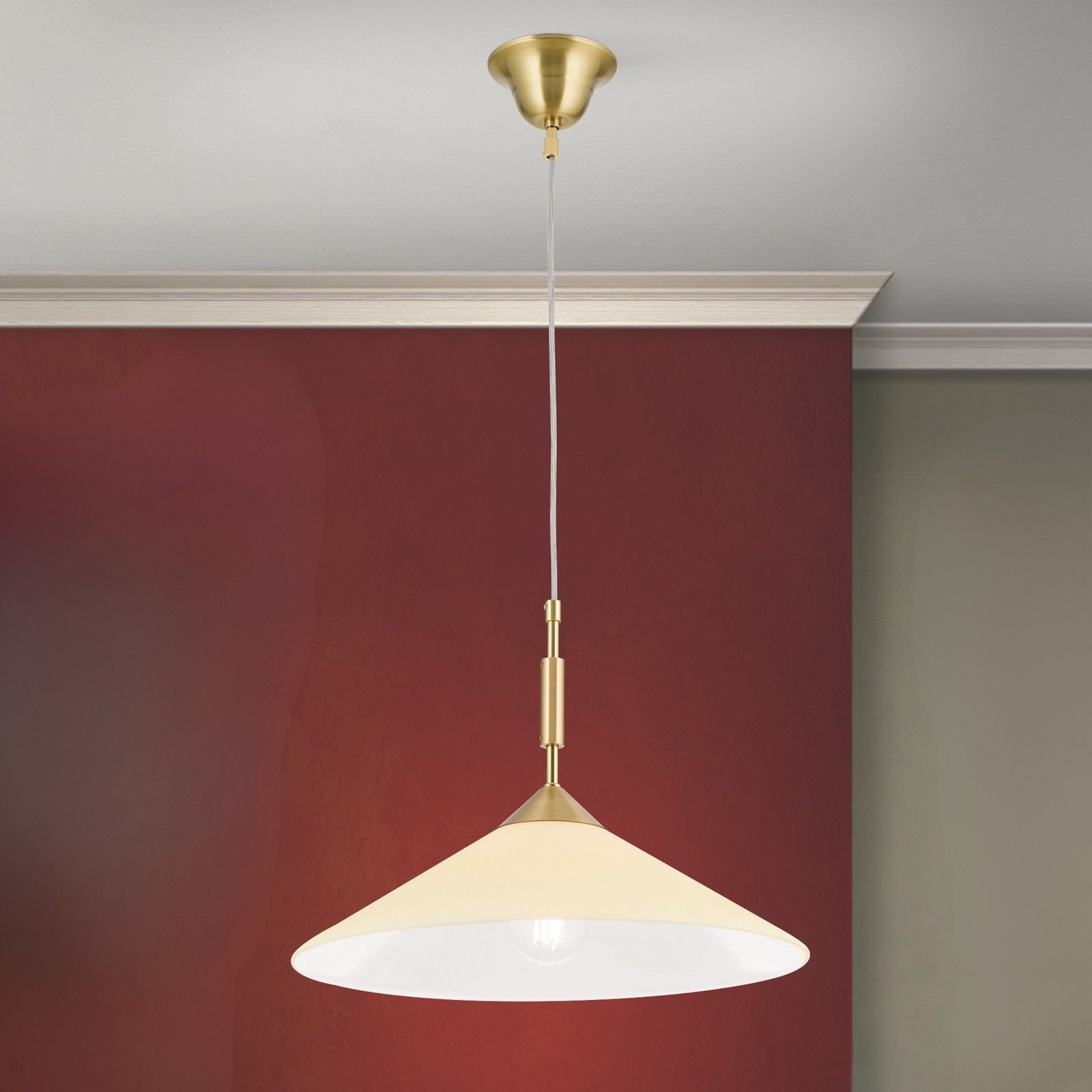 060.1404-03_01_n3 Lampa suspendata ARTDESIGN, 1 flacara E27 alama solida mat, cu abajur sticla color sampanie, 40cm ORION - imagine 1