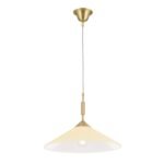 Lampa suspendata ARTDESIGN, 1 flacara E27 alama solida mat, cu abajur sticla color sampanie, 40cm ORION - imagine 5