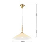 Lampa suspendata ARTDESIGN, 1 flacara E27 alama solida mat, cu abajur sticla color sampanie, 40cm ORION - imagine 8