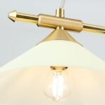 Lampa cu suspensie ARTDESIGN, 3 flacari E14 alama solida alama mat, cu abajur sticla color sampanie ORION - imagine 7