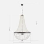 Candelabru ARILA, 6 lampi E27, otel antic-auriu, pandantive de sticla clara-taiata, diametrul 60cm ORION - imagine 10