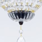 Candelabru ARILA, 1 lampa E27, otel antic-auriu, pandantive de sticla clara-taiata, diametrul 24cm ORION - imagine 6