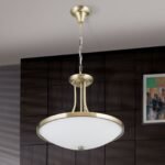 Pendul AIDA, 3 lampi E27, alama solida antica patinata, diametrul 40cm ORION - imagine 4