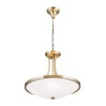 Pendul AIDA, 3 lampi E27, alama solida antica patinata, diametrul 40cm ORION - imagine 5