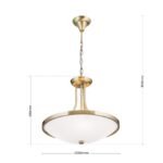Pendul AIDA, 3 lampi E27, alama solida antica patinata, diametrul 40cm ORION - imagine 8