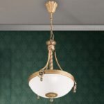Suspensie ROCCA, cu abajur din sticla opal mat, E27 3x60W otel finisaj bronz, 32x120cm IP20 ORION - imagine 7