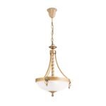 Suspensie ROCCA, cu abajur din sticla opal mat, E27 3x60W otel finisaj bronz, 32x120cm IP20 ORION - imagine 6