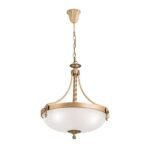 Suspensie ROCCA, cu abajur din sticla opal mat, E27 3x60W otel finisaj bronz, 42x120cm IP20 ORION - imagine 6