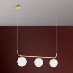 Aplica MADIS, 3 lampi E14, otel auriu, abajur sticla opal, lungime 124 ORION