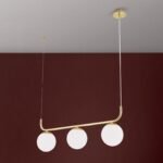 Aplica MADIS, 3 lampi E14, otel auriu, abajur sticla opal, lungime 124 ORION - imagine 3