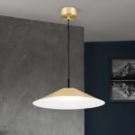 Lampă suspendata LED GOURMET, cadru otel abajur alamă-mat 22W/1700lm/3000K ORION - imagine 3