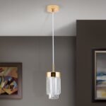 Pendul PRISM, LED 9W/600lm/3000K, cadru otel placat cu aur de 24 carate, Diametru 10cm ORION - imagine 4