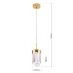 Pendul PRISM, LED 9W/600lm/3000K, cadru otel placat cu aur de 24 carate, Diametru 10cm ORION - imagine 8