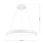 Lampa suspendata LED VENUS, Baza soclu Aluminiu, Alb, Abajur policarbon opal, LED 50W/2750lm/3000K, Diametru 61cm, Inaltime 150cm ORION - imagine 7