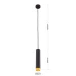 Pendul MARTINI, 1xGU10, otel negru-auriu, Ø5.6cm ORION - imagine 8