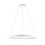 Pendul LED KOLK, Baza din otel, Abajur din aluminiu cu banda LED, Alb, 80W/4500lm/3CCT Lumina calda-neutra-rece, Dimambil, Diametru 80cm, Inaltime 200cm IP20 ORION - imagine 5