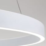 Pendul LED KOLK, Baza din otel, Abajur din aluminiu cu banda LED, Alb, 80W/4500lm/3CCT Lumina calda-neutra-rece, Dimambil, Diametru 80cm, Inaltime 200cm IP20 ORION - imagine 7