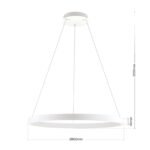 Pendul LED KOLK, Baza din otel, Abajur din aluminiu cu banda LED, Alb, 80W/4500lm/3CCT Lumina calda-neutra-rece, Dimambil, Diametru 80cm, Inaltime 200cm IP20 ORION - imagine 9