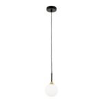 Pendul SNOWWHITE, 1 lampa G9, otel negru, abajur sticla opal, diametrul 12cm ORION - imagine 7