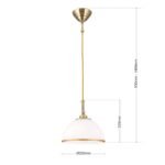 Pendul OLD LAMP, 1xE27, otel alama antica, abajur sticla opal mat, Ø22cm ORION - imagine 8