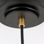 Pendul JOSEPHINE, 1 lampa E27, otel negru, abajur sticla opal, diametrul 18cm ORION - imagine 6