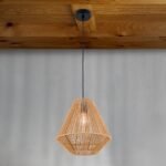 Pendul JUNGLE, 1xE27, otel negru, abajur natural iuta, Ø31cm ORION
