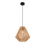 Pendul JUNGLE, 1xE27, otel negru, abajur natural iuta, Ø31cm ORION - imagine 7