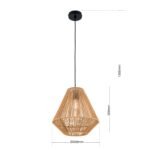 Pendul JUNGLE, 1xE27, otel negru, abajur natural iuta, Ø31cm ORION - imagine 8