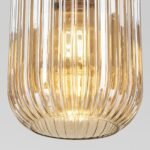 Pendul Carneval, 1 Lampa E27, Otel Alama Antica, Abajur Sticla Chihlimbar, Diametrul 14cm, Orion - imagine 7