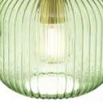 Pendul CARNEVAL, 1 lampa E27, otel alama antica, abajur sticla verde, diametrul 20cm ORION - imagine 6
