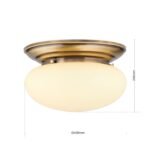 Plafoniera NOSTALGIE, 2 lampi E27, alama solida antica, abajur sticla sampanie, diametrul 40cm ORION - imagine 8