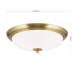 Plafoniera NOSTALGIE, 3 lampi E27, alama solida satinata, abajur sticla opal mat, diametrul 47cm ORION - imagine 7