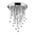 Plafoniera GALAXY cu 19 becuri  si pandantive cristal Swarovski, E14 cadru alama masiva placata cu crom ORION - imagine 5