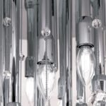 Plafoniera GALAXY cu 19 becuri  si pandantive cristal Swarovski, E14 cadru alama masiva placata cu crom ORION - imagine 7