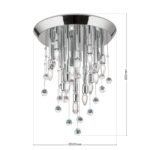 Plafoniera GALAXY cu 19 becuri  si pandantive cristal Swarovski, E14 cadru alama masiva placata cu crom ORION - imagine 8