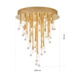 Plafoniera GALAXY cu 27 becuri  si pandantive cristal Swarovski, E14 cadru alama masiva placata cu aur de 24K ORION - imagine 8