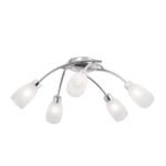 Plafoniera CARLA, cu abajur din sticlă cu model decorativ perforat, G9 5x40W otel finisaj crom, 60cm IP20 ORION - imagine 4